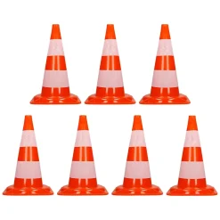 Cône de signalisation routière cône de chantier orange blanc 47 cm 7 pièces-ECD Germany Clearance