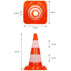 Cônes de signalisation routière cône de chantier orange blanc 47 cm 10 pièces-ECD Germany Outlet
