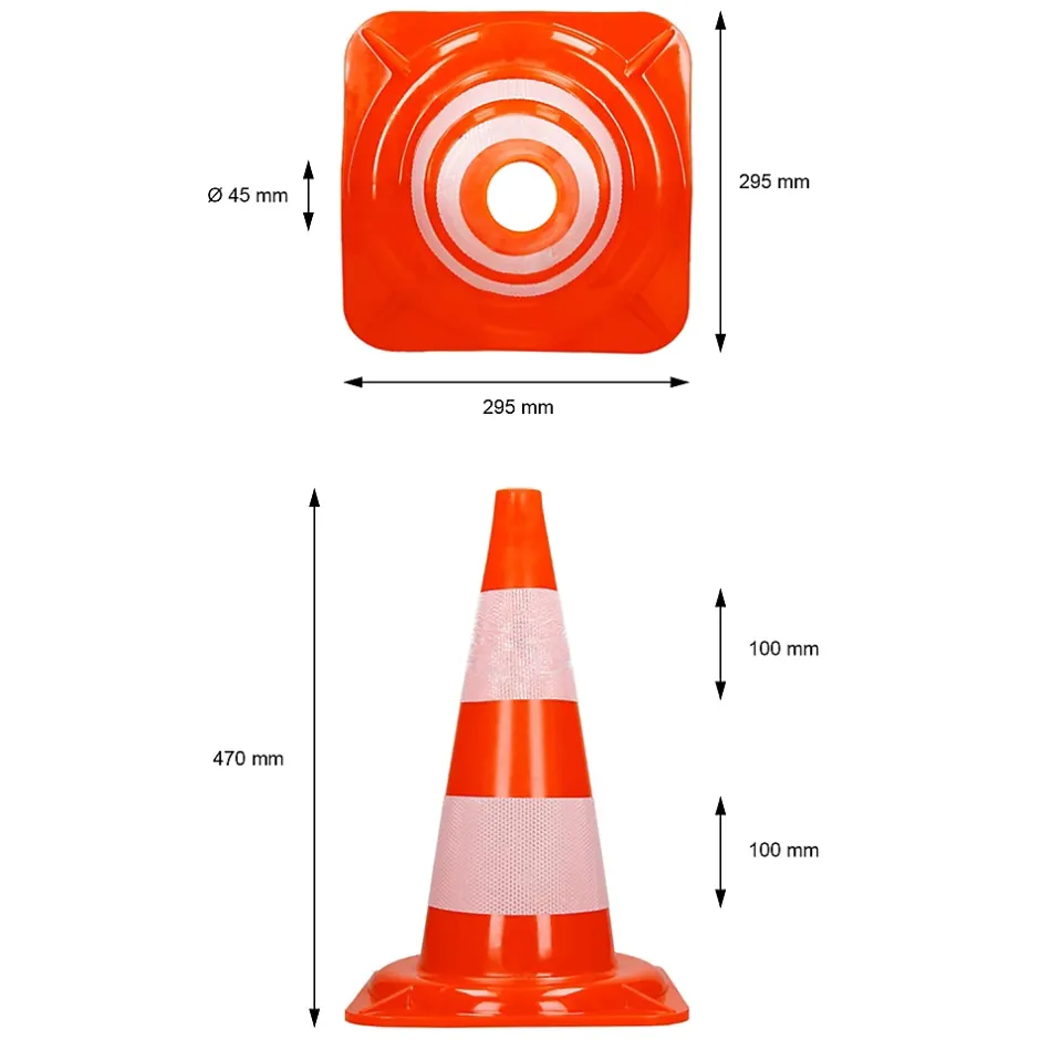 Cônes de signalisation routière cône de chantier orange blanc 47 cm 5 pièces^ECD Germany Best
