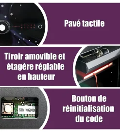 Coffre fort ignifuge 40L Anti feu 1H Electronique a code fixation sol FS-FM40 Reskal Couleur - Violet^Autres Online