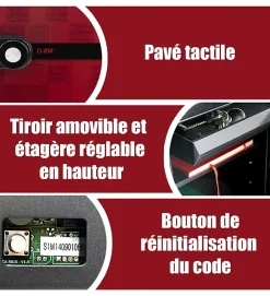 Coffre fort ignifuge 40L Anti feu 1H Electronique a code fixation sol FS-FM40 Reskal Couleur - Rouge-Autres Outlet
