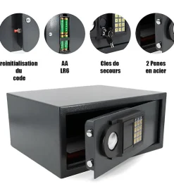 Coffre fort 25L spécial ordinateur portable ouverture serrure électronique Reskal-Autres