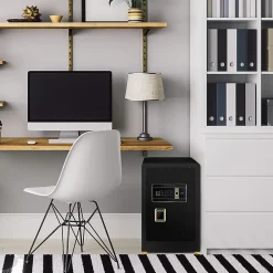 Coffre-fort avec Serrure à Code électronique, Coffre-fort avec étagère Amovible et Système d'Alarme, 36,5X37,5X59 CM, Noir^Giantex Hot