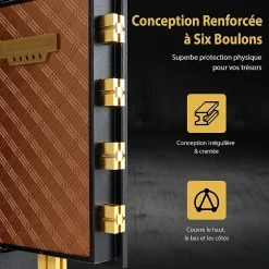 Coffre-fort avec Serrure à Code électronique, Coffre-fort avec étagère Amovible et Système d'Alarme, 36,5X37,5X59 CM, Noir^Giantex Hot