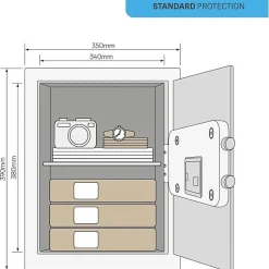 Coffre-fort electronique YEC/390/DB2 40L silver metal-Yale Best