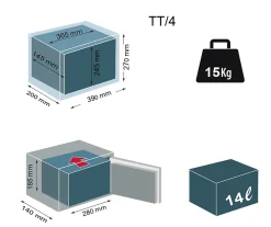 Coffre-fort électronique à emmurer TT/4 - 14 L -^Technosafe Clearance