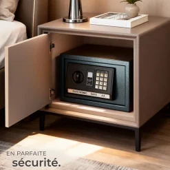 Coffre-fort électronique en fer 20 x 31 x 22 cm noir-Tectake Discount