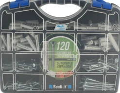 Coffret de 120 chevilles 100% nylon quadruple expansion + vis assorties^Scell-It Outlet