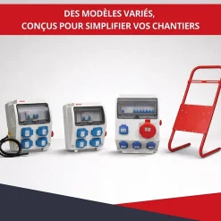 Coffret de Chantier Monophasé 230V - 4 Prises NF 2P+T - 16A - 9 Modules - Coffret Électrique avec câble-Atole Best