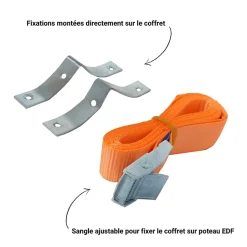 Coffret de chantier monophasé 12 kW - pack complet raccordement aérien 15 mètres conforme ENEDIS avec bornier IP2X^Tecko Sale