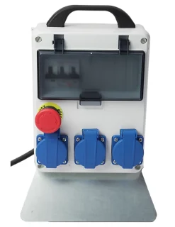 Coffret de chantier monophasé avec arrêt d'urgence-Carré Rouge