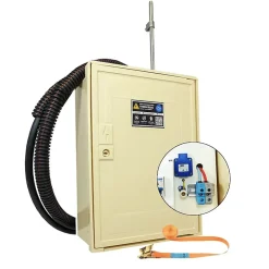 Coffret de chantier monophasé 12 kW - pack complet raccordement aérien 15m conforme ENEDIS avec 1 prise et bornier IP2X-Tecko Hot