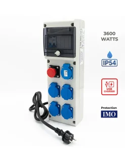 Coffret De Distribution Sur Prises 230v Avec Sortie Usb-Carré Rouge Discount