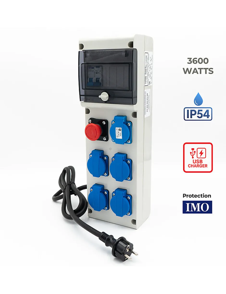 Coffret De Distribution Sur Prises 230v Avec Sortie Usb-Carré Rouge Discount