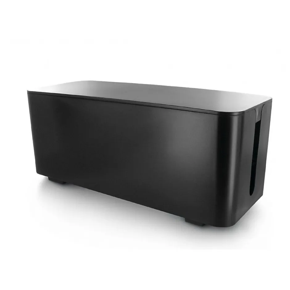 Coffret de rangement câbles et multiprises grande taille noir-Lifebox