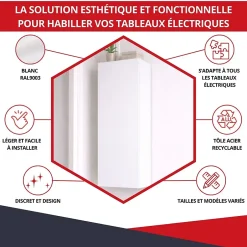 Coffret d'habillage 13 modules en acier blanc pour tableaux éléctriques - H 920 x L 340 x P 140 mm - Réf. RCH400-Atole New