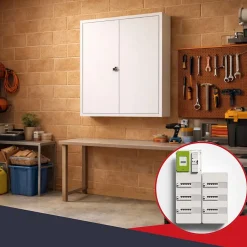 Coffret d'habillage en acier avec clé pour tableaux électriques double - H 54 x L 58,5 x P 16 cm - Réf. RCH2T416GSS-Atole Discount