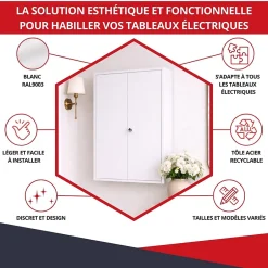 Coffret d'habillage en acier avec clé pour tableaux électriques double - H 54 x L 58,5 x P 16 cm - Réf. RCH2T516GSS^Atole Clearance