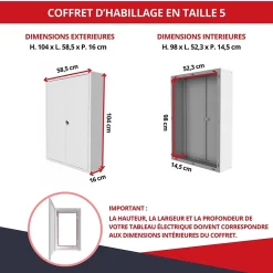 Coffret d'habillage en acier avec clé pour tableaux électriques double - H 54 x L 58,5 x P 16 cm - Réf. RCH2T516GSS^Atole Clearance