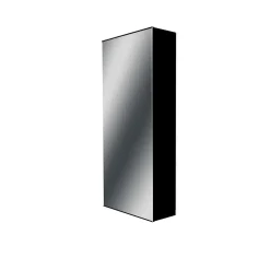 Coffret d'habillage 13 modules en acier noir avec porte miroir - H 79 x L 34 x P 14,5 cm - Réf. RCH300MIRNR-Atole New