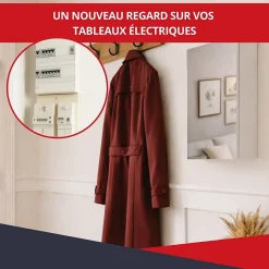 Coffret d'habillage 13 modules en acier blanc avec porte miroir - H 79 x L 34 x P 14,5 cm - Réf. RCH300MIR^Atole Online