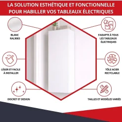 Coffret d'habillage 13 modules en acier blanc pour tableaux éléctriques - H 1040 x L 340 x P 140 mm - Réf. RCH500-Atole New