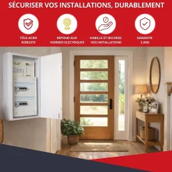 Coffret d'habillage 13 modules en acier blanc pour tableaux éléctriques - H 540 x L 340 x P 140 mm - Réf. RCH100-Atole Hot