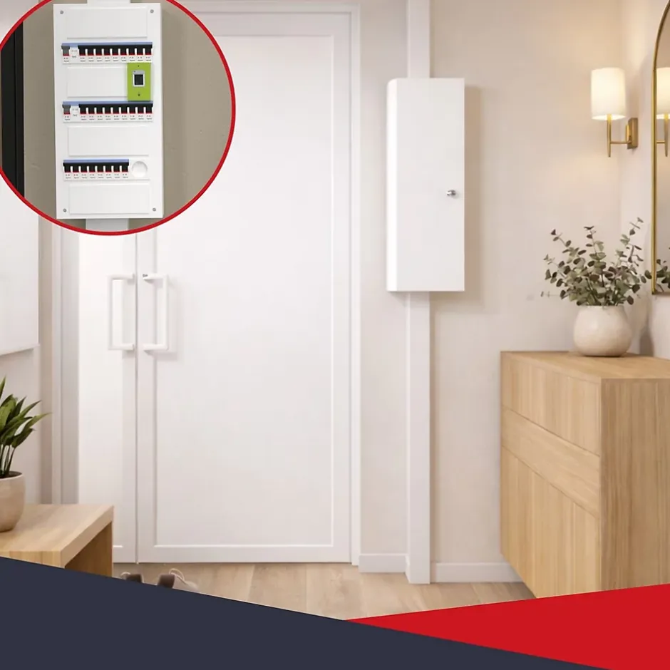 Coffret d'habillage 13 modules en acier blanc avec serrure à clef - H 1170 x L 340 x P 140 mm - Réf. RCH600GSS^Atole New