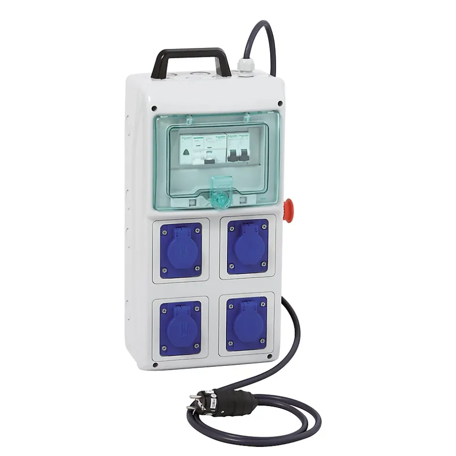 Coffret électrique de chantier pré-équipé et pré-câblé 4 prises 16A Kaedra-Schneider Electric Best