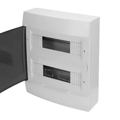 Coffret électrique en saillie 24 modules Tableau électrique nu blanc fumé, 286 x 340,5 x 112,5 mm, HOROZ^Horoz Electric Hot