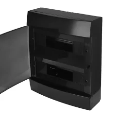 Coffret électrique en saillie 24 modules Tableau électrique nu noir fumé, 286 x 340,5 x 112,5 mm, HOROZ^Horoz Electric Online