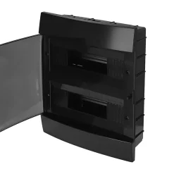 Coffret électrique encastré 24 modules Tableau électrique nu noir fumé, 286 x 340,5 x 112,5 mm, HOROZ-Horoz Electric New