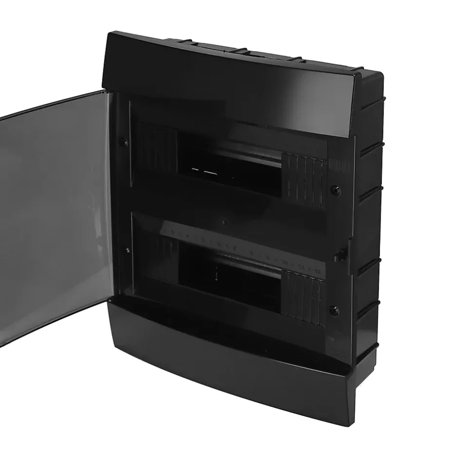 Coffret électrique encastré 24 modules Tableau électrique nu noir fumé, 286 x 340,5 x 112,5 mm, HOROZ-Horoz Electric New