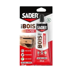 Colle à bois à prise rapide transparente après séchage tube de 125 ml-Sader Sale