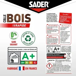 Colle à bois à prise rapide transparente après séchage tube de 125 ml-Sader Sale