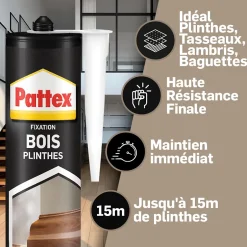 Colle bois plinthes & menuiserie 380g, lot de 3-Pattex Hot
