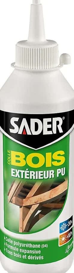 Colle Bois Extérieur PU Polyuréthane 250g-Sader