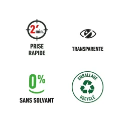 Colle Bois Prise Rapide Transparente 650 g-Sader Hot