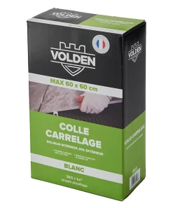 Colle carrelage sol int/ext et mur intérieur blanc C2E 5kg-Volden Discount