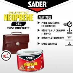 Colle contact néoprène en gel tous matériaux pot de 250 ml^Sader Outlet