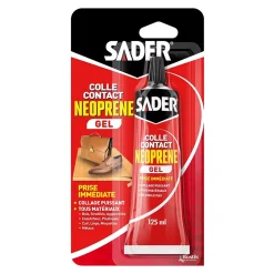 Colle contact néoprène en gel tous matériaux tube de 125 ml-Sader New