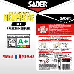Colle contact néoprène en gel tous matériaux seau de 2.5 litres-Sader