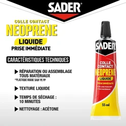Colle contact néoprène liquide tous matériaux tube de 55 ml-Sader Outlet