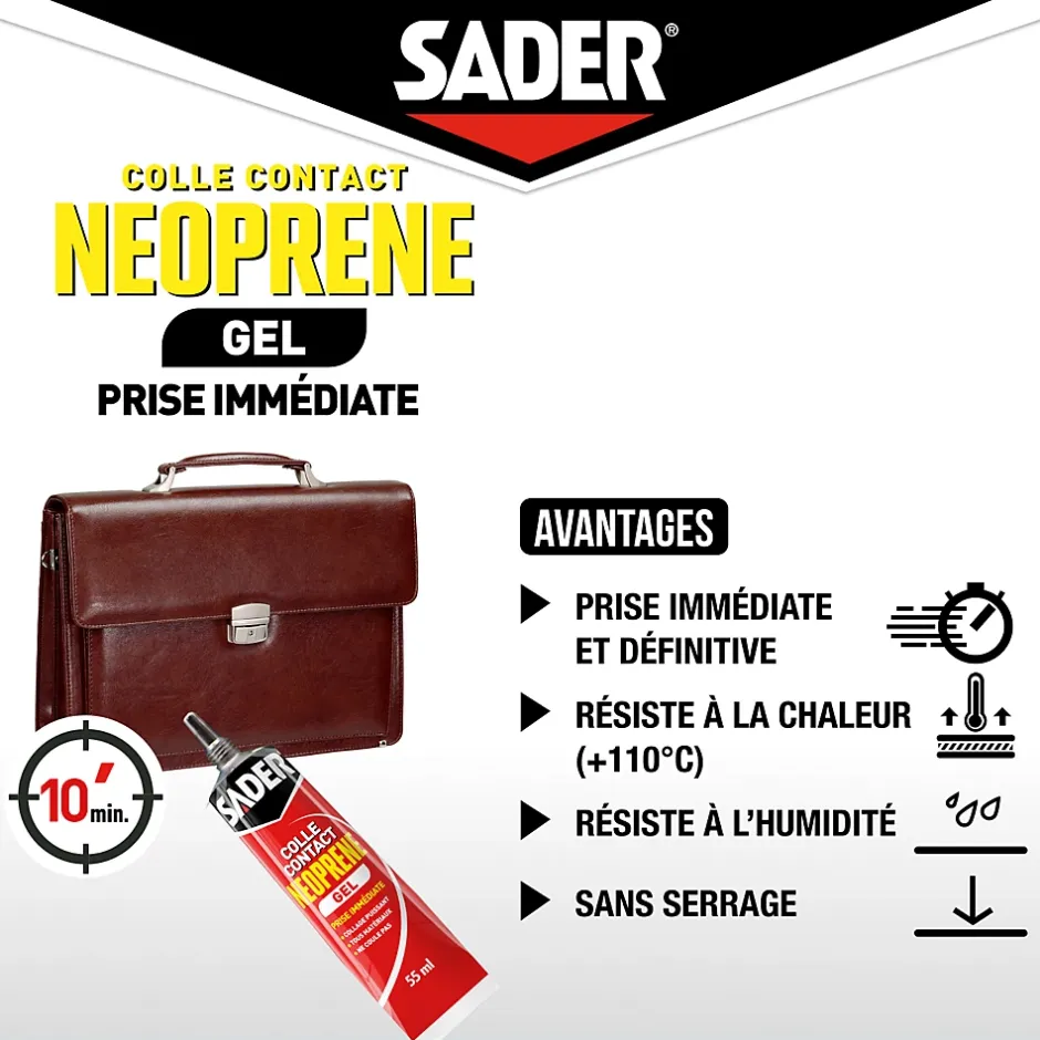 Colle contact néoprène gel 55 ml-Sader New