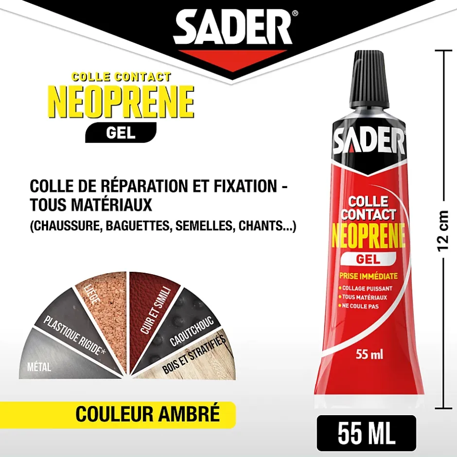 Colle contact néoprène gel 55 ml-Sader New
