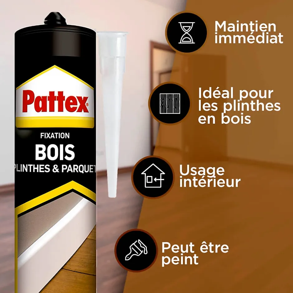 Colle de fixation bois intérieur 380g-Pattex
