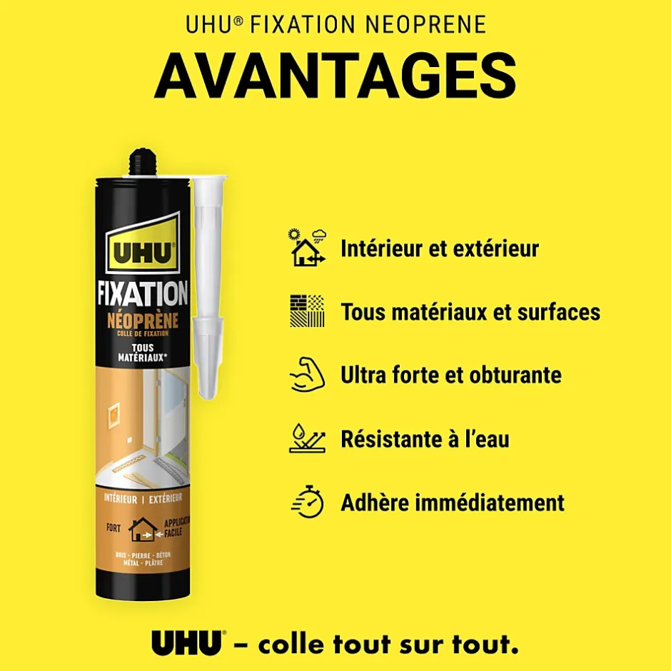 Colle de fixation néoprène beige cartouche 350g-UHU Online
