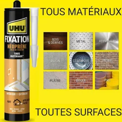 Colle de fixation néoprène beige cartouche 350g-UHU Online