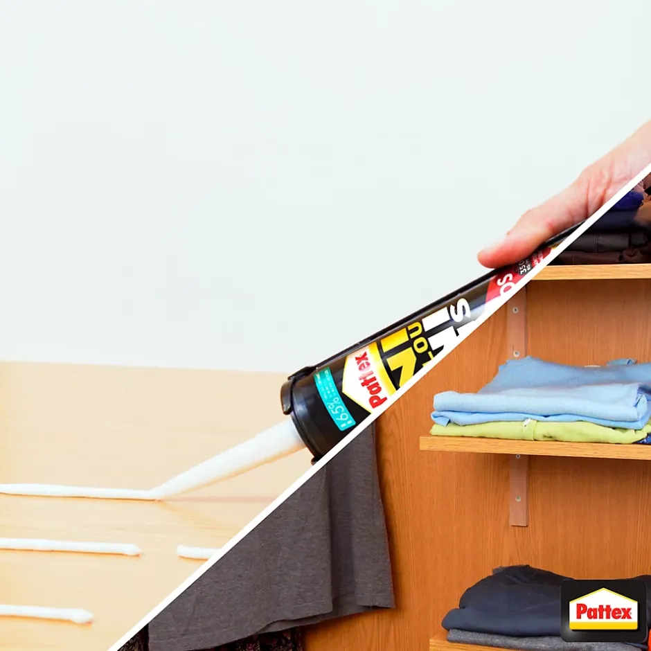 Colle de fixation Ni clou ni vis tous matériaux blanc 460g-Pattex Best