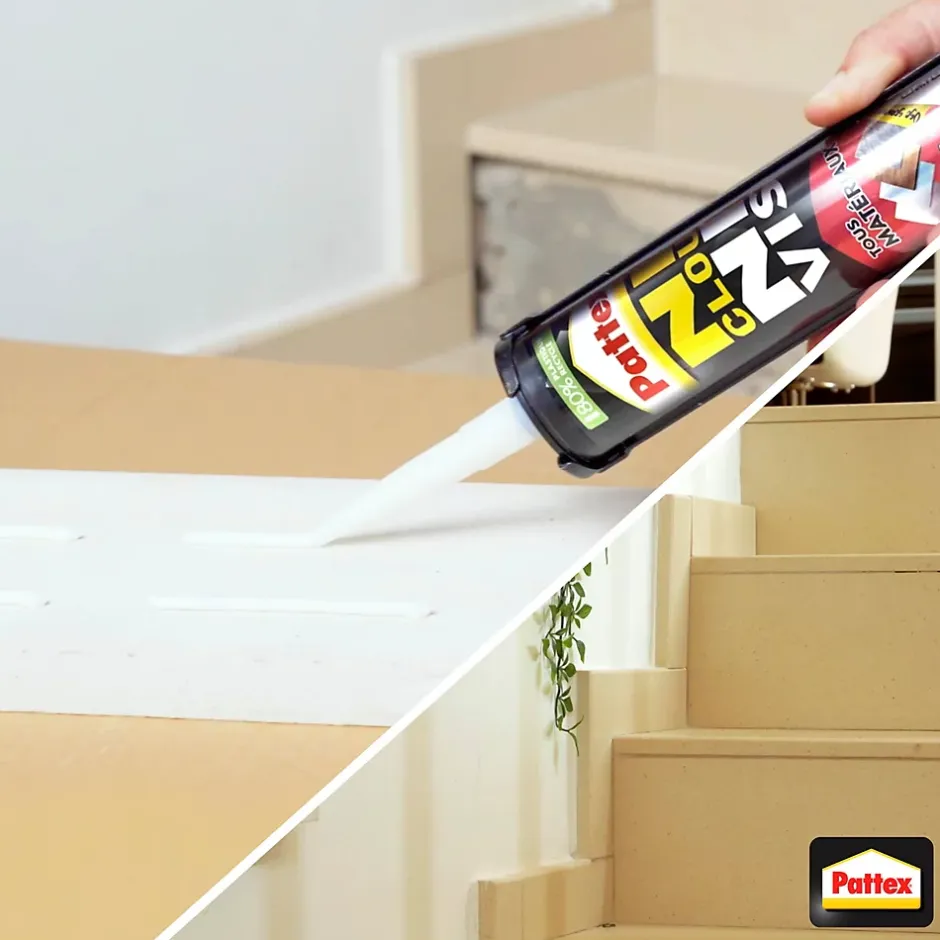 Colle de fixation Ni clou ni vis tous matériaux blanc 460g-Pattex Best